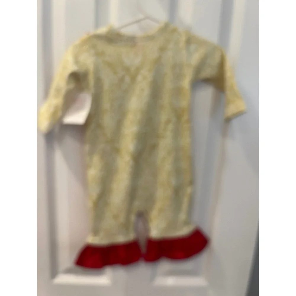 Giggle Moon Baby Girls Botanical Bird‎ Print Ruffle Romper Red 6M NWT k7007